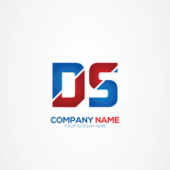 Fototapeta premium DS or SD Creative Modern Letters Logo Design Element red and blue