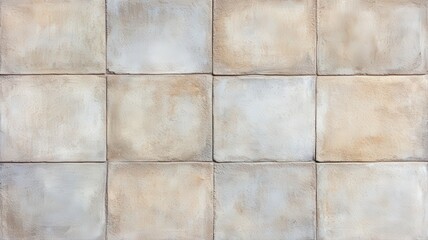 Distressed Beige and Grey Square Tile Wall Texture