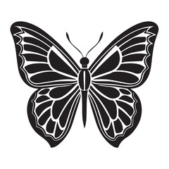 butterfly silhouette vector icon sign symbol design with a white background
