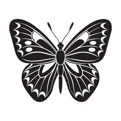 butterfly silhouette vector icon sign symbol design with a white background
