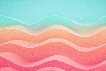 Abstract Geometric Waves with Pastel Gradient and Starry Sky Background