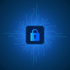 Cyber security technology concept , Shield With Keyhole icon , personal data , vector illustration.	
