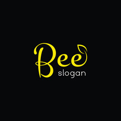 Bee logotype brand company modern logo design vector