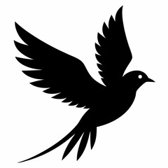 Flying beautiful bird silhouette vector