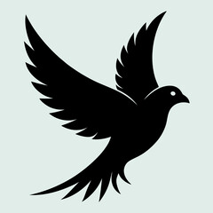 Flying beautiful bird silhouette vector