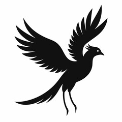 Flying beautiful bird silhouette vector