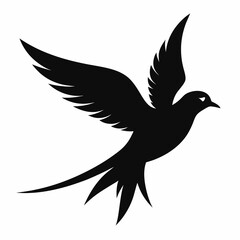 Flying beautiful bird silhouette vector