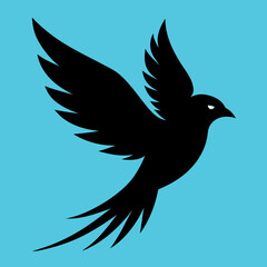 Flying beautiful bird silhouette vector