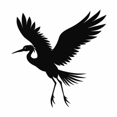 Flying beautiful bird silhouette vector
