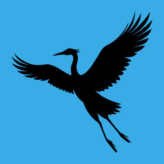 Flying beautiful bird silhouette vector