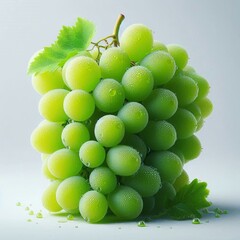green grapes on a white background