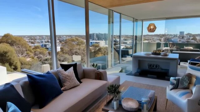 Beautiful modern home in South Australia, urban environment, modern accessories and furniture	