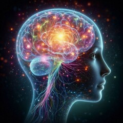 human head with brain