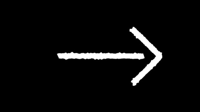 Compilation of animated sketchy directional arrows, Transparent alpha background.