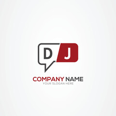 Letter DJ JD tech logo, chat design, communication, robot logo design Vector