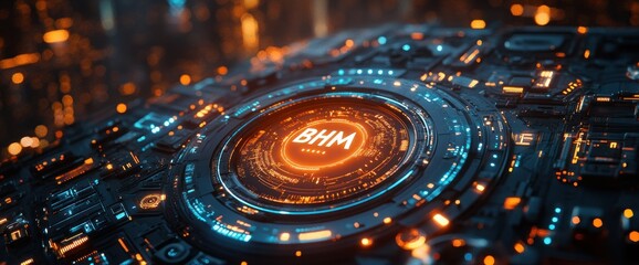 Building Information Modeling Digital Interface with Cyberpunk Aesthetic