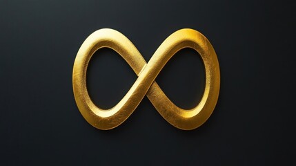 Golden Infinity Symbol on Dark Background Representing Limitless Possibilities and Endless Connections in Creative Design