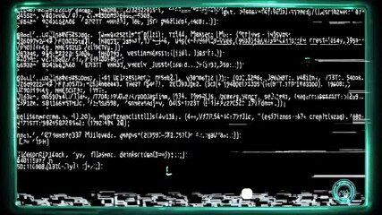 Close-up video of a retro computer screen with green text on a black background, capturing a vintage, hacker-style aesthetic. Live desktop wallpaper.