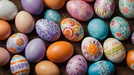 Obraz premium easter eggs on a blue background