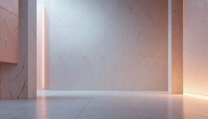 Obraz premium Minimalist interior design showcase modern space digital render contemporary environment wide-angle view aesthetic concept for interior decor