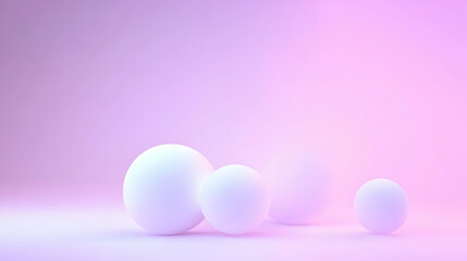 Fototapeta premium Pastel spheres on gradient background; product display; website banner