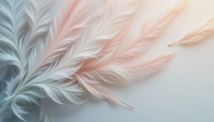 Naklejka premium Serene feather art digital creation abstract design soft pastel colors minimalist aesthetic modern visuals for home decor