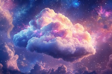 Obraz premium A Floating Abstract Cloud Set Against a Beautiful and Enchanting Cosmic Background