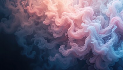 Obraz premium Captivating swirls of colorful smoke artistic studio abstract visuals ethereal atmosphere close-up perspective creative expression