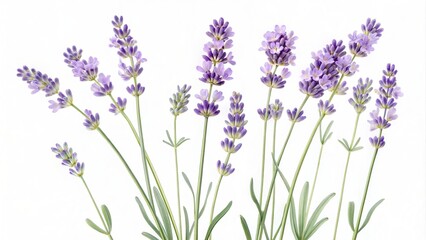 Naklejka premium Lavender flowers isolated on a white background. (Flower)