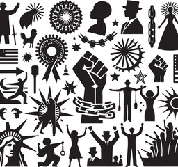 American Independence Day Silhouette Vector Bundle