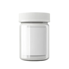 White jar with blank label product packaging mockup