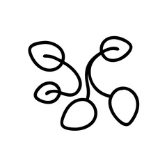 Abstract Sprouts Illustration on Clear Background  