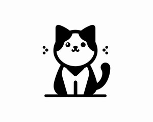 Cartoon Cat Vector Icon Logo Design Illustration for Businesses, Children’s Products, and T-shirts
