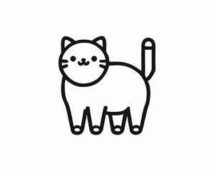 Cartoon Cat Vector Icon Logo Design Illustration for Businesses, Children’s Products, and T-shirts