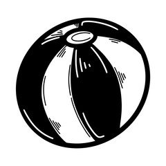 Summer Ball Cartoon Line Art