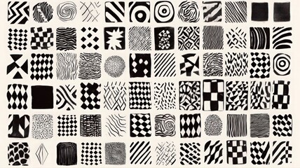 Black And White Abstract Geometric Patterns Collection