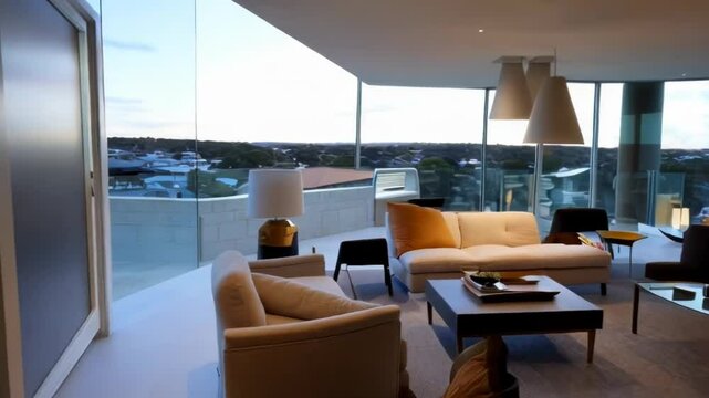 Beautiful modern home in South Australia, urban environment, modern accessories and furniture	