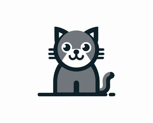 Cartoon Cat Vector Icon Logo Design Illustration for Businesses, Children’s Products, and T-shirts