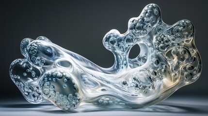 Fototapeta premium Abstract Glass Sculpture with Bubbles