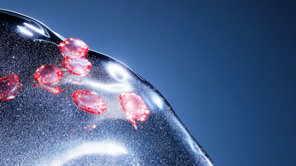 Red Crystals in a Frozen Bubble