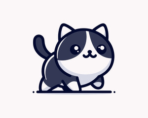 Cartoon Cat Vector Icon Logo Design Illustration for Businesses, Children’s Products, and T-shirts