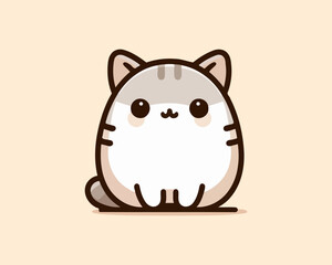 Cartoon Cat Vector Icon Logo Design Illustration for Businesses, Children’s Products, and T-shirts