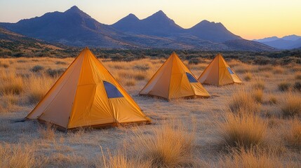 Serene Sunset Campsite in the Mountains