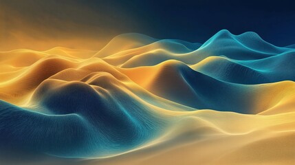 Abstract Vibrant Waves of Colorful Hills