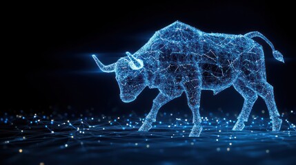 Digital Bull: A symbol of financial strength and technological advancement