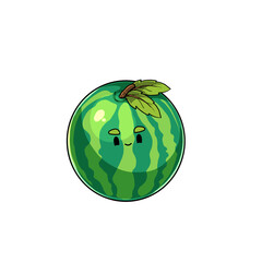 Cute and Expressive Watermelon Cartoon