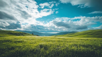 Obraz premium Expansive Green Meadow View