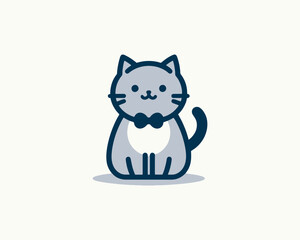 Cartoon Cat Vector Icon Logo Design Illustration for Businesses, Children’s Products, and T-shirts