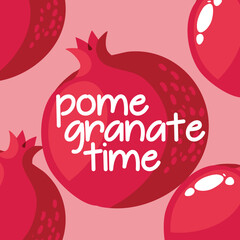 Abstract pomegranate forms arranged in a clean, modern style.