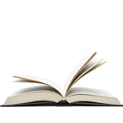A book turned over on a white background with a transparent background